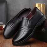 Men's leather shoes new black Soft bottom anti slip and breath shoes