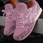 2025 New Women Flat Sneakers Casual Bling Vulcanized Shoes Women Mesh Lace - Image 2