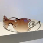 KLASSNUM Y2K Vintage Women's Luxury Sunglasses Gradient SunGlasses Men Rimless - Image 3
