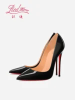 Black Women's Elegant High Heels Red Shiny Bottoms Luxury Brand Women Heels 2025 - Image 4