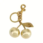 Golden Cherry Keychain Charm - Shiny Resin & Metal Bag Accessory, Elegant Gift tion - Image 4