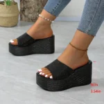 Women Wedges Sandals 2026 New Summer Women Slip on High-heeled Fashion Woman