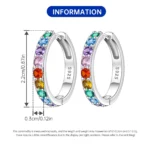 Orstarry S925 Sterling Silver Color Zircon Minimalist Design Earrings Hoop Earrings - Image 6