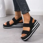 Women's Light Weight Wedge Sandals Open Toe Platform Thick Soled Summer Casual Slingback