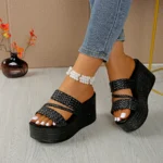 Women Wedges Sandals 2026 New Summer Women Slip on High-heeled Fashion Woman