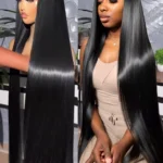 40 46 Inch 13x4 13x6 HD Transparent Bone Straight Lace Front Wigs 220
