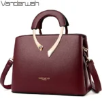 GENUINE VANDERWAH High Quality Leather Casual Tote Luxury Handbags Women Bags