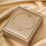 Stainless Steel 18K Gold Plated Starfish Ankle for Women Dainty Tiny Bead Adjustable - Image 3