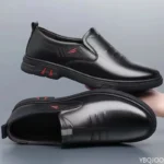 Men's Cow Leather Shoes Genuine Leather Handmade Business shoes Round Toe Casual - Image 3