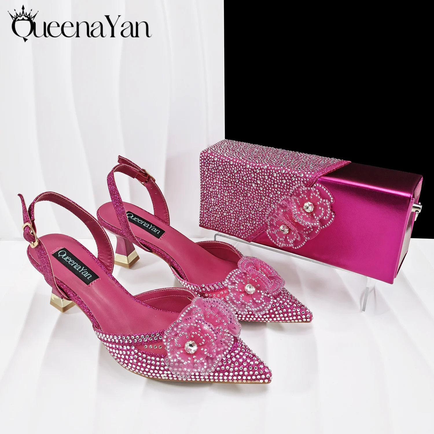 kf-Se3991d1d5969418a844e61f4b296cc38u QueenaYan Elegant African-Inspired Evening Shoes and Handmade Clutch Set Pointed - Image 1