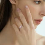 Chic Angel Wing Ring for Couple Pink Heart Cubic Zirconia Eternity Rings Romantic - Image 5