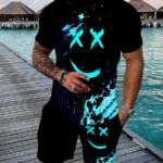 Summer men's T-shirt cartoon printed pattern breathable lightweight
