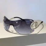 KLASSNUM Y2K Vintage Women's Luxury Sunglasses Gradient SunGlasses Men Rimless - Image 4