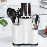 Knife holder Multi-Function Utensil stand Knife Block PP Flatware Drainer Storage Box Spoon - Image 2