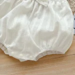 2025 Summer Charming Sleeveless Bow Tie Flower Embroidered Infant Newborn Girls - Image 4