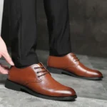 Mens Formal Business Oxford Shoes Classic Leather Dress Shoes - Image 3