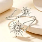 Personality Ocean Style Metal Sun Moon Arm Bangles for Women Ladies Fashion Beach Vacation - Image 2