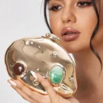 Women Acrylic Shell Bag Cute Evening Clutch Bag For Wedding Party Small Gold Purses