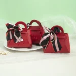 Easter Leather Mini Gift Bags With Bow Ribbon Thank You Embossed Packaging - Image 4