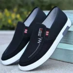 Men Shoes Breathable Canvas Sneakers for Youth Slip on Walking Tennis Shoes Driving