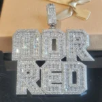 Customized Iced Out Square Name Pendant Personalized Any Letter Number