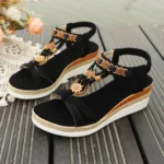 Women Wedge Sandals Summer 2024 Braided Band Platform Gladiator Sandals - Image 5