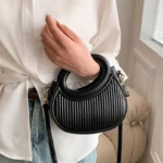 Chic Stripe Design Crossbody Bags for Women Elegant Synthetic Leather Handbag - Image 2
