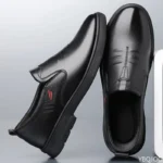Men's Cow Leather Shoes Genuine Leather Handmade Business shoes Round Toe Casual - Image 2