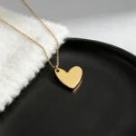 Fnixtar 10Pcs Mirror Polish Love Heart Pendant Necklace Stainless Steel Lover Necklace
