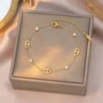 French-style minimalist white diamond pig-nose titanium steel women's exquisite - Image 2