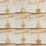 Women Rotating Flower Pendant Necklace Minimalist Elegant Versatile - Image 4