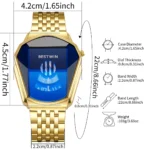 3PCS Luxury Stainless Steel Men Business Watches Jewelry Set Fashion Irregular - Image 4