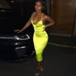 Neon Satin Lace Up Women's Long Midi Dress Light Pink Bodycon Backless - Image 3