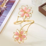 Fashion Metal Hollow Flower Cuff Bangle for Women Personality Opening Adjustable - Image 2