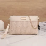 Chain Strap Women's Crossbody Bags For Travel/Vacation, Summer Straw