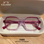CLLOIO Ladies Trend Street Style Glasses Polygonal Gradual Change Frames Blue Light Filter Reading Glasses Customizable Myopia - Image 2