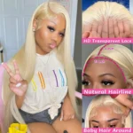 613 13x6 Straight Lace Front Wig Human Hair 36 Inch Blonde Wig Human Hair 250% Density - Image 2