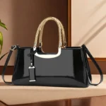 Women's Glossy PU Leather Shoulder Handbag Wedding Clutch