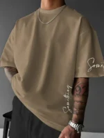 2026 Summer New Men's T-shirt with 3D Letter Pattern Printing Street Casual - Image 3