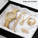 Luxury Women Gold Watch Fashion Ladies Quartz Diamond Wristwatch Elegant - Image 4