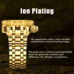 YaLaLuSi Men's Fashion Sport Waterproof Watch Luxury Gold Strap - Image 3