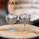 Premium 0.5-2ct Moissanite Diamond Stud Earrings for Women Orginal 925 Sterling Silver - Image 2
