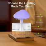 Rain Cloud Humidifier Rain Colorful Mushroom Cloud Raindrop Atmosphere Lamp - Image 3