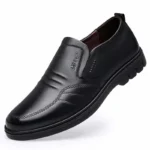 Men's leather shoes new black Soft bottom anti slip and breath shoes - Image 5