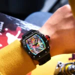 Luxury Watch Men Wrist Watches Tonneau Multifunction Graffiti Dial Auto Date Waterproof - Image 2