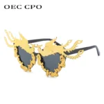 Metal Patch Decoration Sunglasses Women Oversized Party Outdoors Shades - Image 4