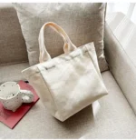 100pcs Wholesale Reusable with Custom Logo Canvas Tote Bag Women - Image 4