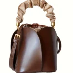 Drawstring pocket petals new vegetable basket bucket bag niche design retro women's