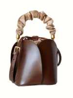 Drawstring pocket petals new vegetable basket bucket bag niche design retro women's