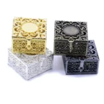 QIGO Metal Hollow Rosary Necklace Boxes Gift Religious Jewelry Carrying Cases - Image 5